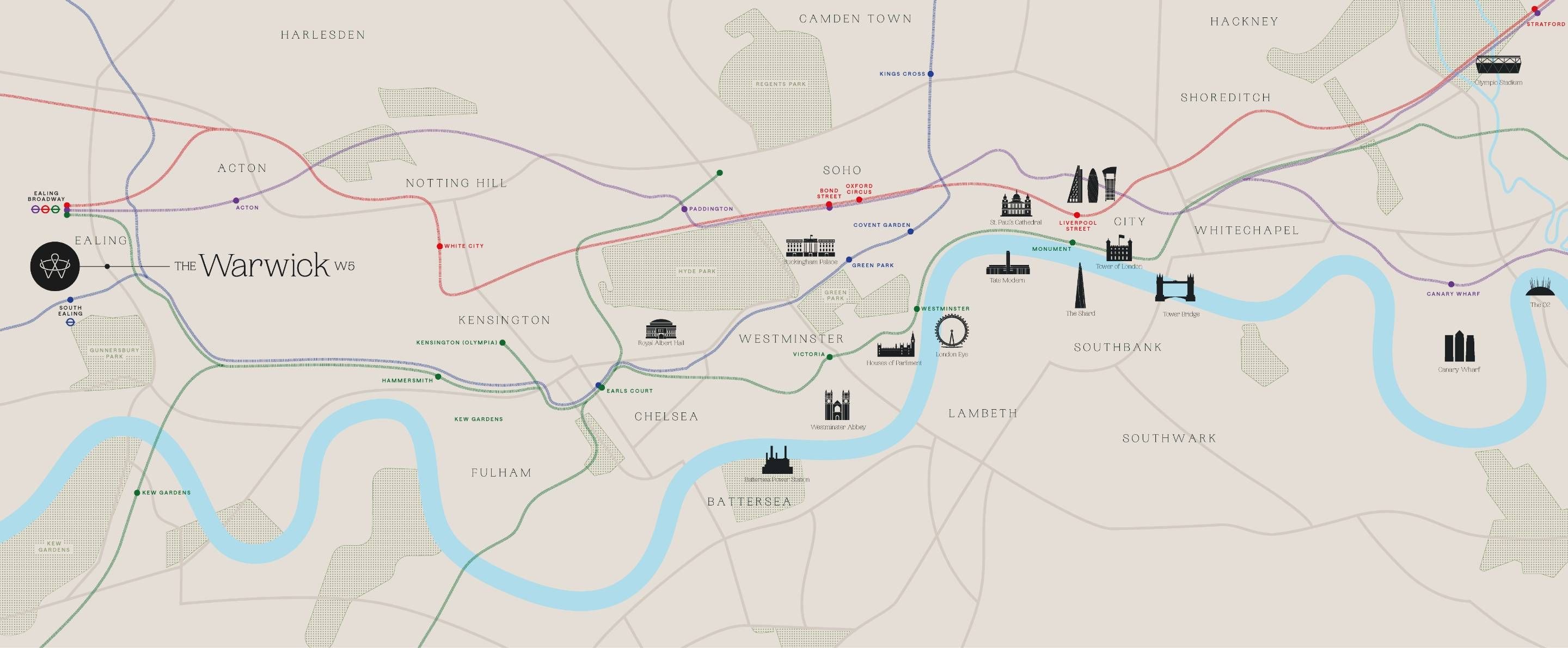 Map of the Warwick Area